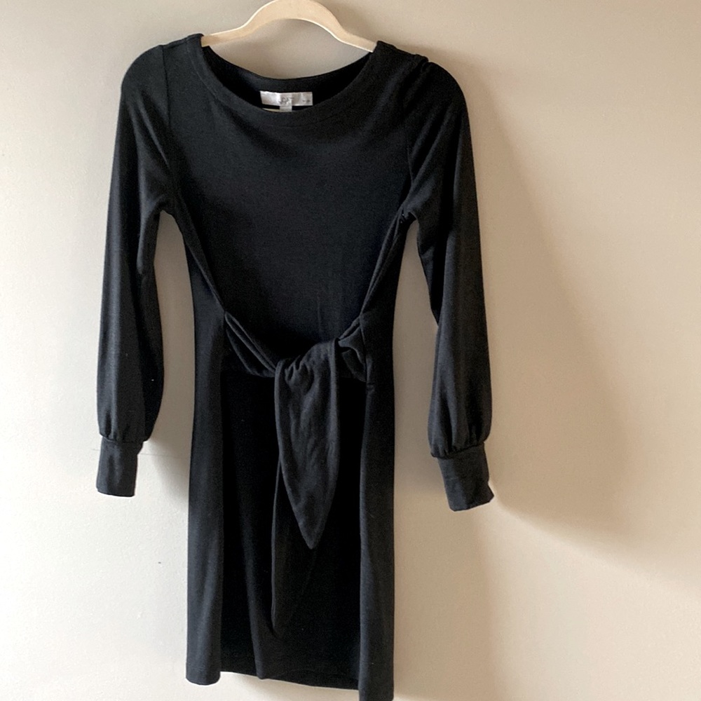LOFT XXSP dress in black/tie detail.